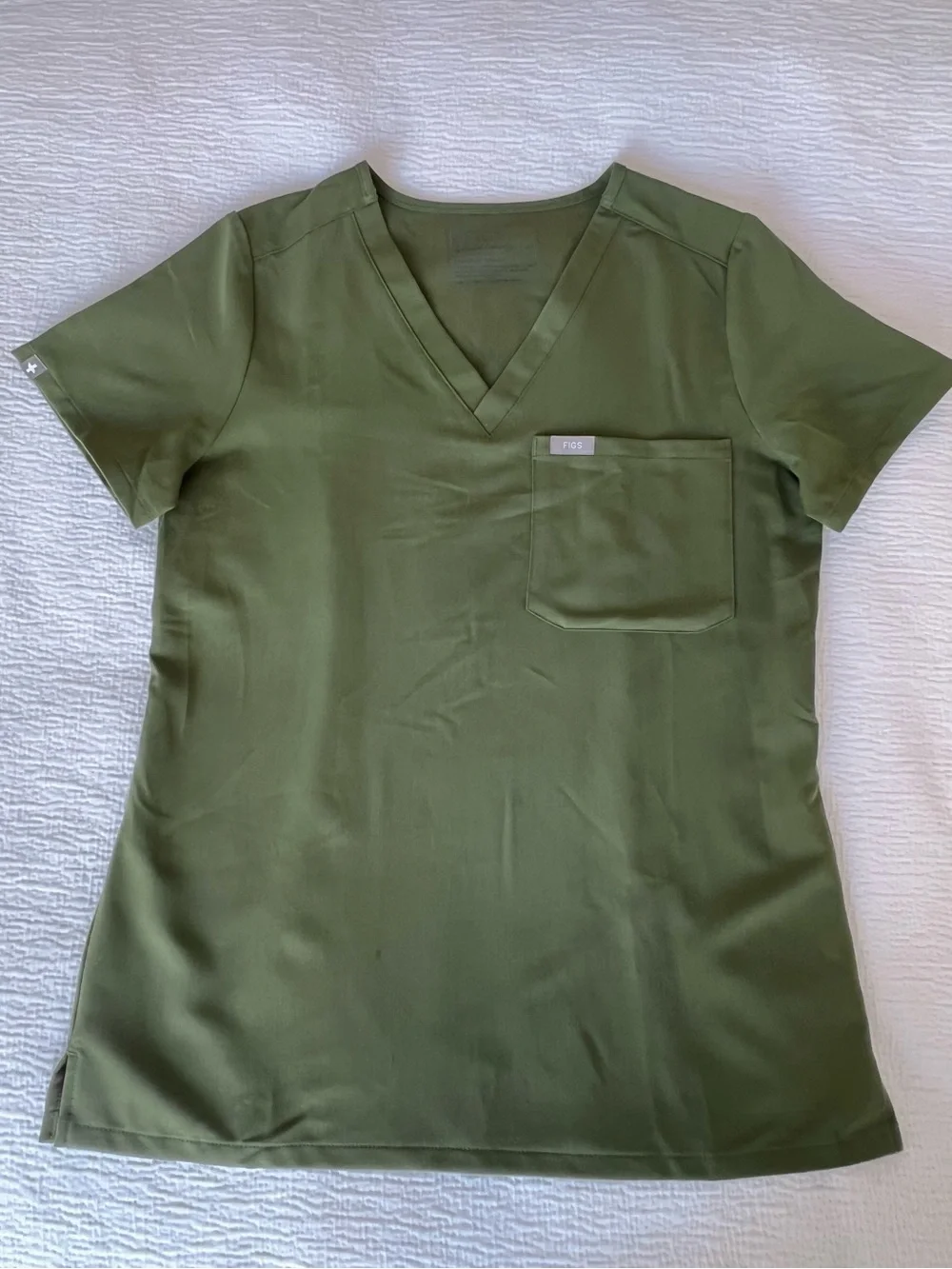 FIGS Dark Olive Catarina One-Pocket Scrub Top XS + Zamora Jogger Pants S Set - Picture 10 of 15
